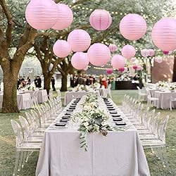 BEISHIDA Pink Round Paper Lanterns Hanging