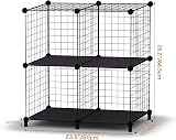 HOMIDEC 4 Cube Wire Storage Shelves Modular Closet Organizer Bookshelf view 6