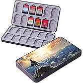 PERFECTSIGHT Switch Game Card Case for Nintendo Switch Lite/ Switch OLED, Cute Kawaii Portable Thin Compact Hard Shell Case, NS Protective Shockproof Holder Storage Box with 24 Cartridge Slots, Zel