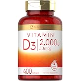 Carlyle Vitamin D3 2000IU Softgels | 400 Count | 50 mcg | Non-GMO, Gluten Free Formula | Vitamin D Supplement