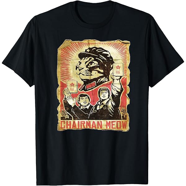 Amazon.com: Meow Tse Tung Chinese Mao Zedong Chairman Kitten Meme