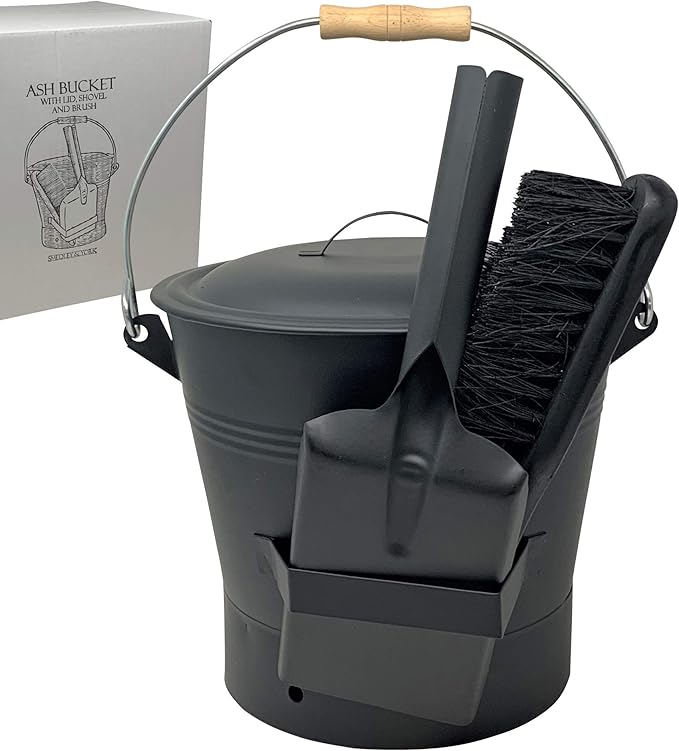 Coal and Ash Bucket with Shovel and Hand Broom Fireplaces, Stoves