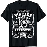 Vintage 40 Birthday Decorations Men 40yr 1985 40th Birthday T-Shirt