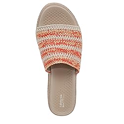 BZees Womens Breezy Slide Sandal Coral/Tan Raffia 9 M