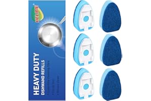 Dishwand Refills Sponges Refill, Dish Wand Replacement Heads, Heavy Duty Scrub Dots Brushes Soap Dispenser, Non Scratch Dispe