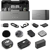 DJI Mic 3 (2 TX + 1 RX + Charging Case) + Lightning Adapter | Wireless Lavalier Mic for iPhone/Camera/Android, Adaptive Gain, Dual Band, 32-bit Float, 400m Transmission, 28h Use