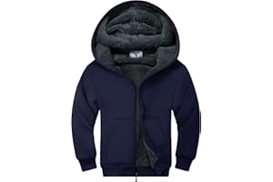 SWISSWELL Kids Fleece Hoodie Full Zip Hooded Sweatshirt Long Sleeve Cozy Jacket for Boys and Girls 6-15 Years Old