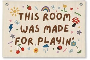 ShowDraven Play room Wall Decor, Toddler Playroom Decor Hanging Linen Banner, Play Room Wall Decor for Nursery, 20x30 Inch