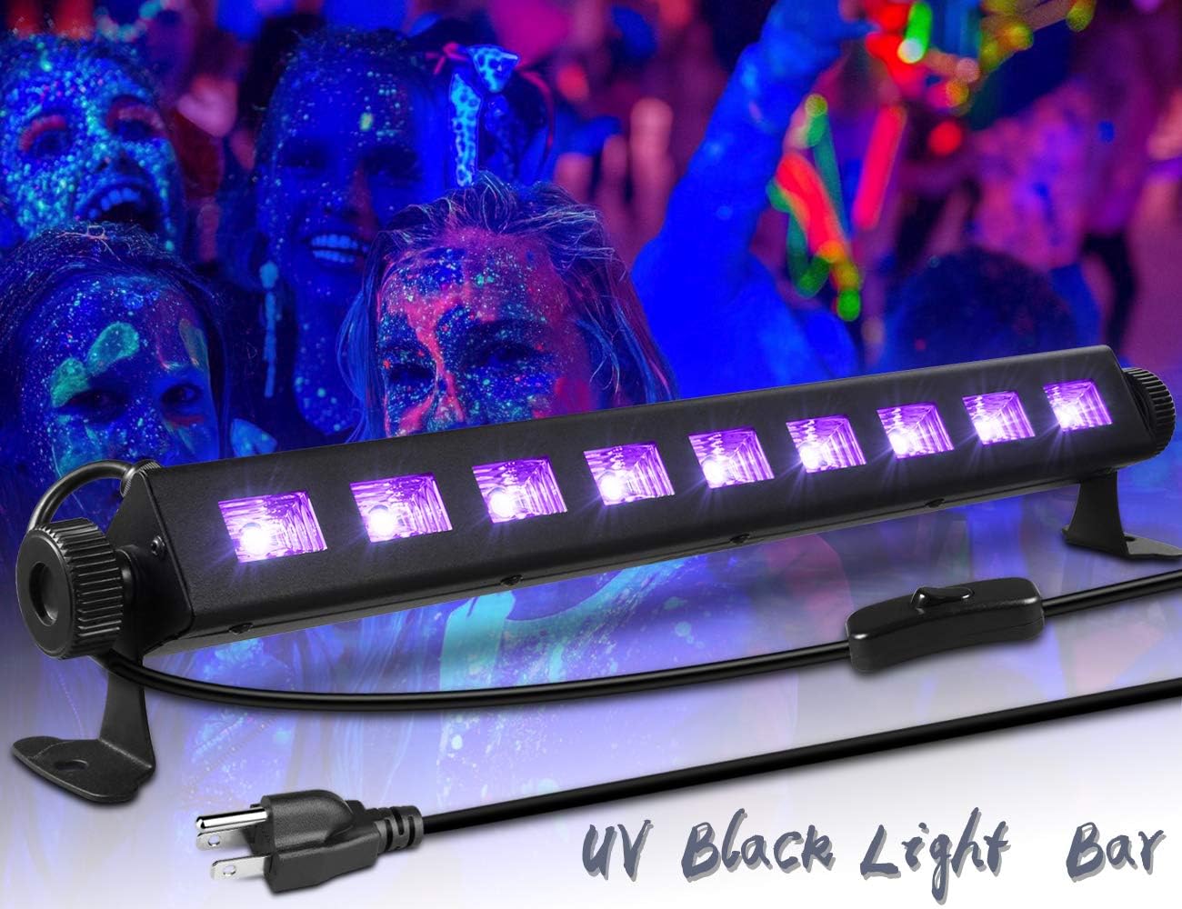 ECHTPower 9 LEDs x 3W UV LED Schwarzlicht Strahler Beleuchtung UV Lampe