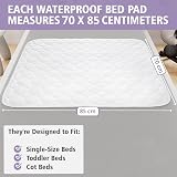 Lynmark 2x Toddler Potty Training Bed Pads 70x85cm White Waterproof Mat view 3