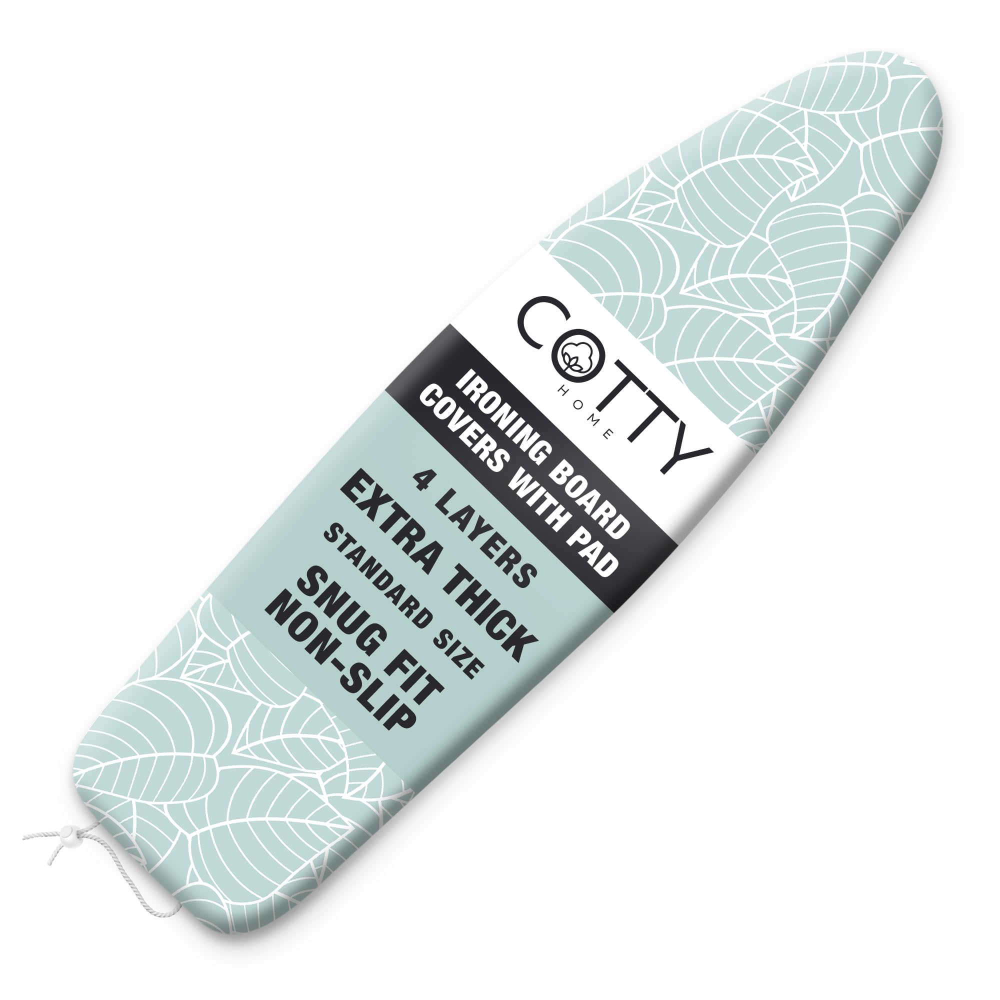 Photo 1 of Extra Thick Ironing Board Covers with Pad Standard Size 15x54, Snug Fit Adjustable Drawstring Tightening with Stopper, Heat Reflective Coating, Nose Pocket and Fastener Straps, Green Floral