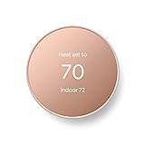 Google Nest Thermostat - Smart Thermostat for Home - Programmable Wifi Thermostat - Sand