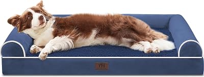 WESTERN HOME Large Orthopedic Dog Bed with Removable Cover Navy