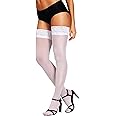 HONENNA Semi Sheer Stay Up Lingerie Thigh High Stockings Lace Top Size A-F