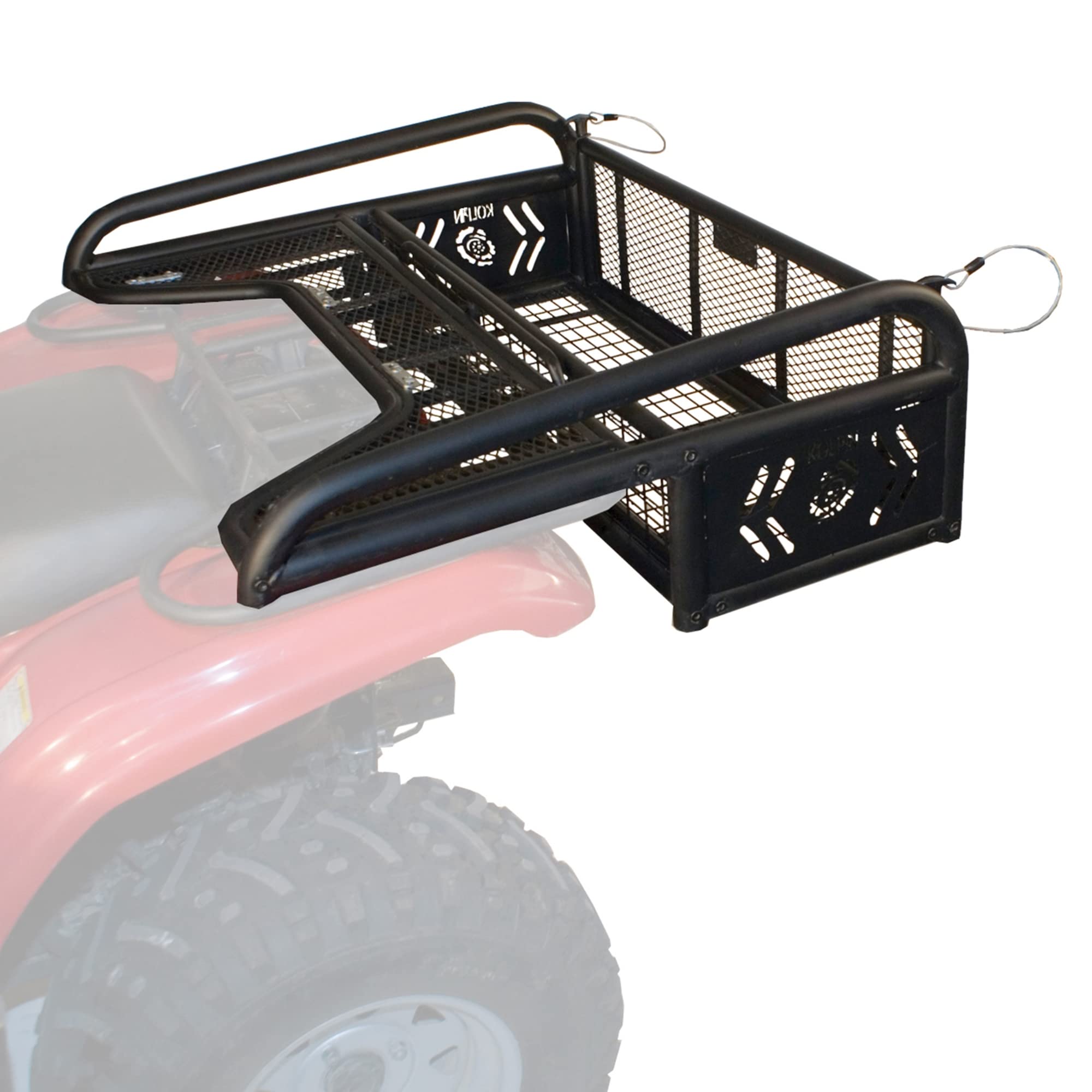 Photo 1 of Kolpin ATV Rear Drop Basket Rack Collapsible Tailgate Universal - 53300, Black