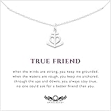 Friendship Anchor Sterling Silver Necklace - Unique Best Friend Jewelry Gift for Birthday Nautical Spiritual Christian