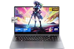KAIGERR Gaming Laptop, 2025 Laptop with Intel Quad-Core Processor(Up to 3.6GHz), 16GB DDR4 512GB SSD Laptop Computer, Windows 11 Laptop, 15.6" IPS 1080P, Metal Shell, USB3.2, Long Battery Life