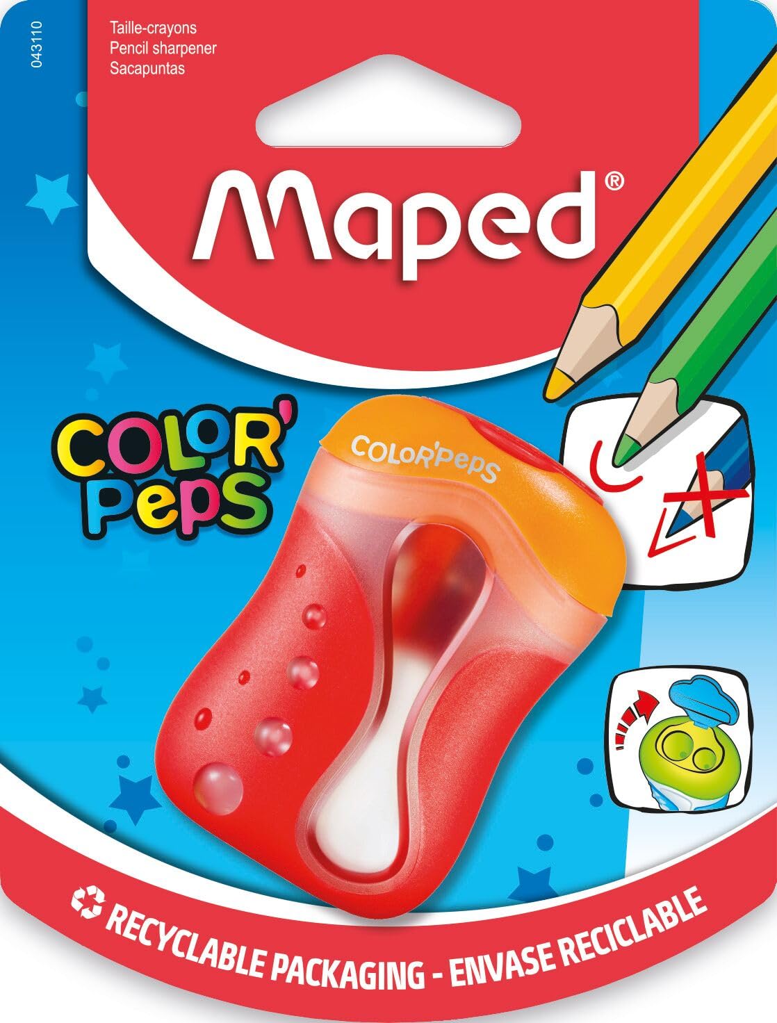 Maped 043110 "Colorpeps" 2 Hole Pencil Sharpener