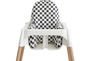 Yeah Baby Goods Wipeable IKEA Antilop Highchair Cushion Cover (Classic Check) - Soft, Waterproof Baby High Chair Cover