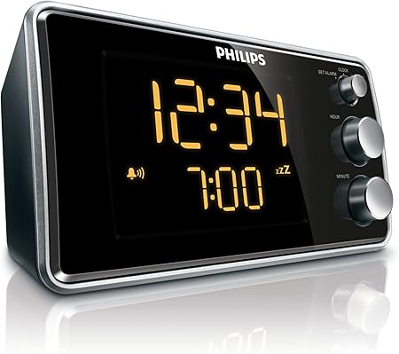 Philips Aj3551 Digitale Wekker Fm Tuner Led Weergave Zwart Zilver Amazon Nl