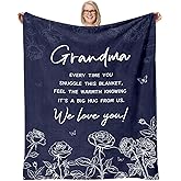 AJIIUSV Grandma Gifts Blanket, Gift for Grandma for Christmas Mother's Day, Grandmas Birthday Gifts from Granddaughter Grandkids, Grandmother Gift Throw Blanket 50"x60"