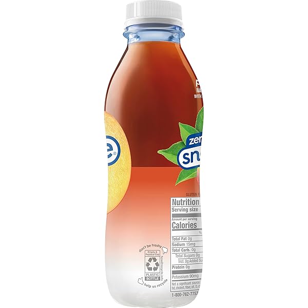 SNAPPLE ZERO SUGAR PEACH TEA, 16 FL OZ RECYCLED PLASTIC BOTTLE