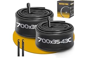 2 Pack 700 x 35-43C Road Bike Tubes, Bicycle Tube Compatible with 700 x 35C/36C/37C/38C/39C/40C/41C/42C/43C Bike Tire, Butyl 