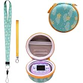 LTGEM Case Compatible with Tamagotchi Pix/Tamagotchi Original/Tamagotchi Nano x/Tamagotchi Hello Kitty/Tamagotchi Uni,Protective Carrying Electronic Pets Case with Lanyard Neck Strap(Green)