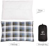 REDCAMP 2 Pack Small Flannel Camping Pillow 50x30cm Blue Black Ultralight view 7