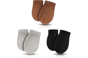 YVNEHCN Baby Knit Mittens Toddler Boys Girls Gloves Winter Infant Newborn No Scratch Mitten 0-3 Years