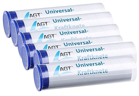 AGT Powerknete: 6er-Pack Universal-Kraftknete: 2-Komponenten-Kleber aus Epoxidharz (Haftknete)