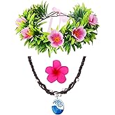 ODESABO Princess Costume Accessories Set for Women,Flowers Crown Headband Flower Clips Necklace Dress Up Accessories