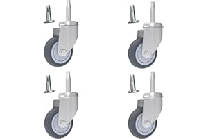 RILIDRI 2 Inch Caster Wheels for Furniture Legs, 4 Pack Hooded Furniture Casters with 5/16" x 1-1/2" (8 x 38mm) Stem Sockets for Small Sofa Cabinet Coffee Table Hardwood Floors