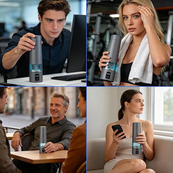 HYDROGEN WATER BOTTLE, H2 CERTIFIED SPE/PEM TECHNOLOGY, UP TO 6000 PPB, 12-HOUR HYDROGEN RETENTION, 270ML PORTABLE HYDROGEN WATER BOTTLE, SUITABLE FOR HOME, OFFICE, GYM, TRAVEL, OUTDOOR SPORTS