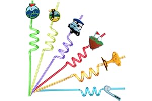 PEIKING 24 Golf Theme Reusable Drinking Straws for Golf Sport Party Favors Gift Bags, Par Tee Fore Time Decorative PET Drinking Straws Great for Birthday Party Supplies Golf Club Party Favors with 2 Brushes