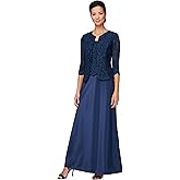 Alex Evenings Womens Two Piece Mother of The Bride Dress with Lace Jacket