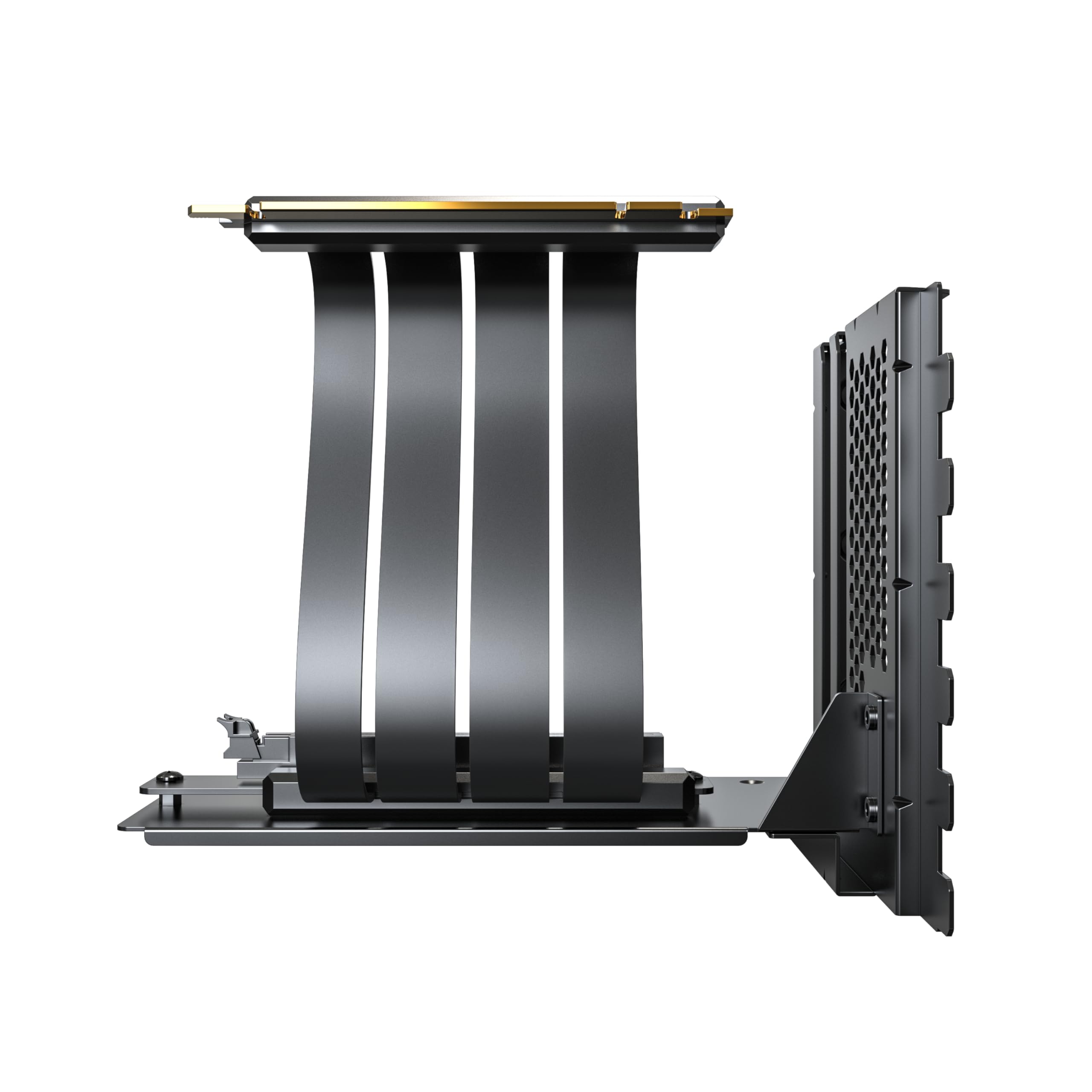 VGM 2 Vertical GPU Mounting Kit, High-Speed PCIE 4.0 x 16 Riser Cable, 244mm Flexible Extender Card with 90-Degree Extension Port, Only Support 7 PCIe Slots Full-Break, 3 Slots GPU Holder - Black