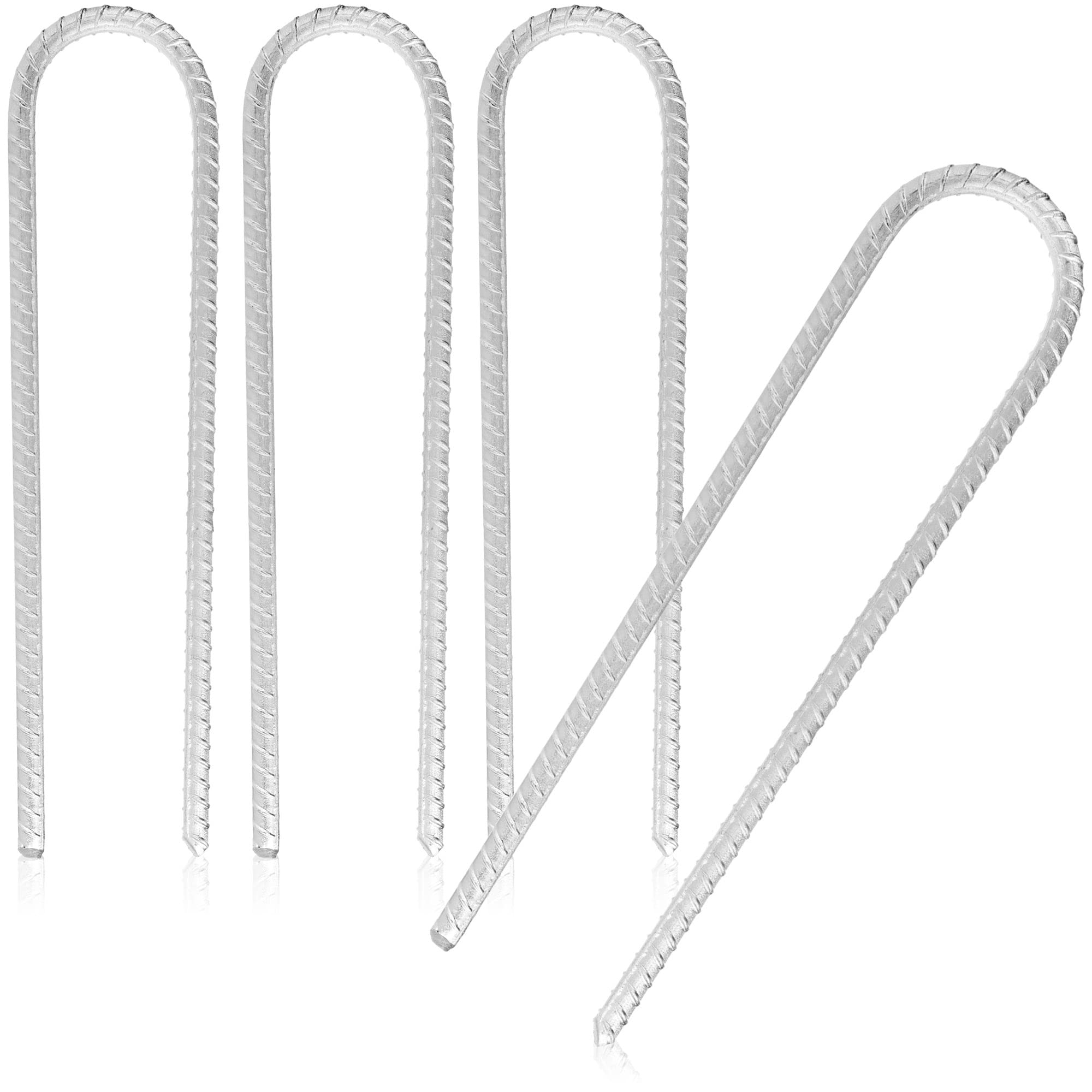 COM-FOUR® 4x XL ground anchors made of solid steel, U-shape 30 cm, Ø 1 cm - galvanized ground anchors for tents, gazebos, bouncy castles, trampolines, stable and rustproof