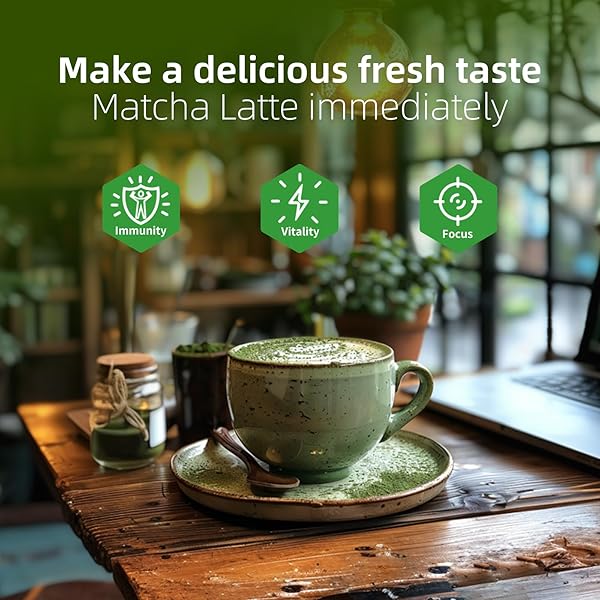 MUTSWEET MATCHA GREEN TEA POWDER WITH 10-IN-1 MUSHROOM & SKIMMED MILK POWDER, GLUTEN-FREE, NON-GMO, SWEETENED MATCHA LATTE BLEND, FOR NATURAL ENERGY, MEMORY, IMMUNE SUPPORT, PORTABLE 30 PACKETS