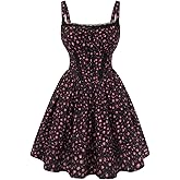 Scarlet Darkness Floral Corset Dress Summer Mini Dresses for Women Teens 2026 Graduation Sundress with Pocket