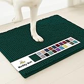 Muddy Mat® | Super Absorbent Door Mat Indoor, Microfiber Quick Dry Chenille Entryway Rug, Non-Slip Front Door Mat, Indoor Mats for Entryway, Machine Washable Pet Rug, Dark Green 30"x19"