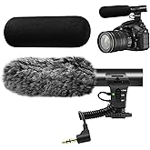 tikysky Camera Microphone, M-1 Video Microphone for DSLR Interview Shotgun Mic for Canon Nikon Sony Fuji Videomic with Windsc