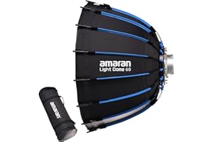 Amaran Light Dome 60 Bowens Mount Modifier,Size 60cm (2ft),Quick-Release Design with Grid,Two Difusion and Carrying Bag,Compa