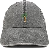 Trendy Apparel Shop Palm Tree Embroidered Washed Cotton Adjustable Cap