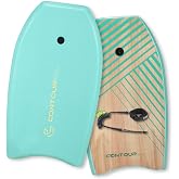 CONTOUR SURF Reed Bodyboard Body Boards for Beach Kids Lightweight EPS Core Dual Channel Double Swivel Coiled Wrist Leash(33/37/39 inch)