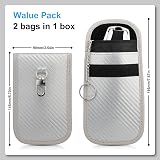 Diyife Faraday Pouch 2 Pack Key Fob RFID Signal Blocking Wallet Silver view 4