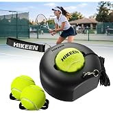 Hikeen Premium Tennis Trainer Rebound with Metal Base,Portable Solo Tennis Trainer Set with 3 Highly Elastic String Balls,Tennis Practice Equipment for Adult Kids an Beginners