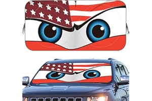 EYGEUFG Car Windshield Sun Shade, Car Sun Shade Funny Car Eyes Sun Visor for Car Windshield, Wear-Resistant Black Tape, Foldable 59‘’x27.5‘’