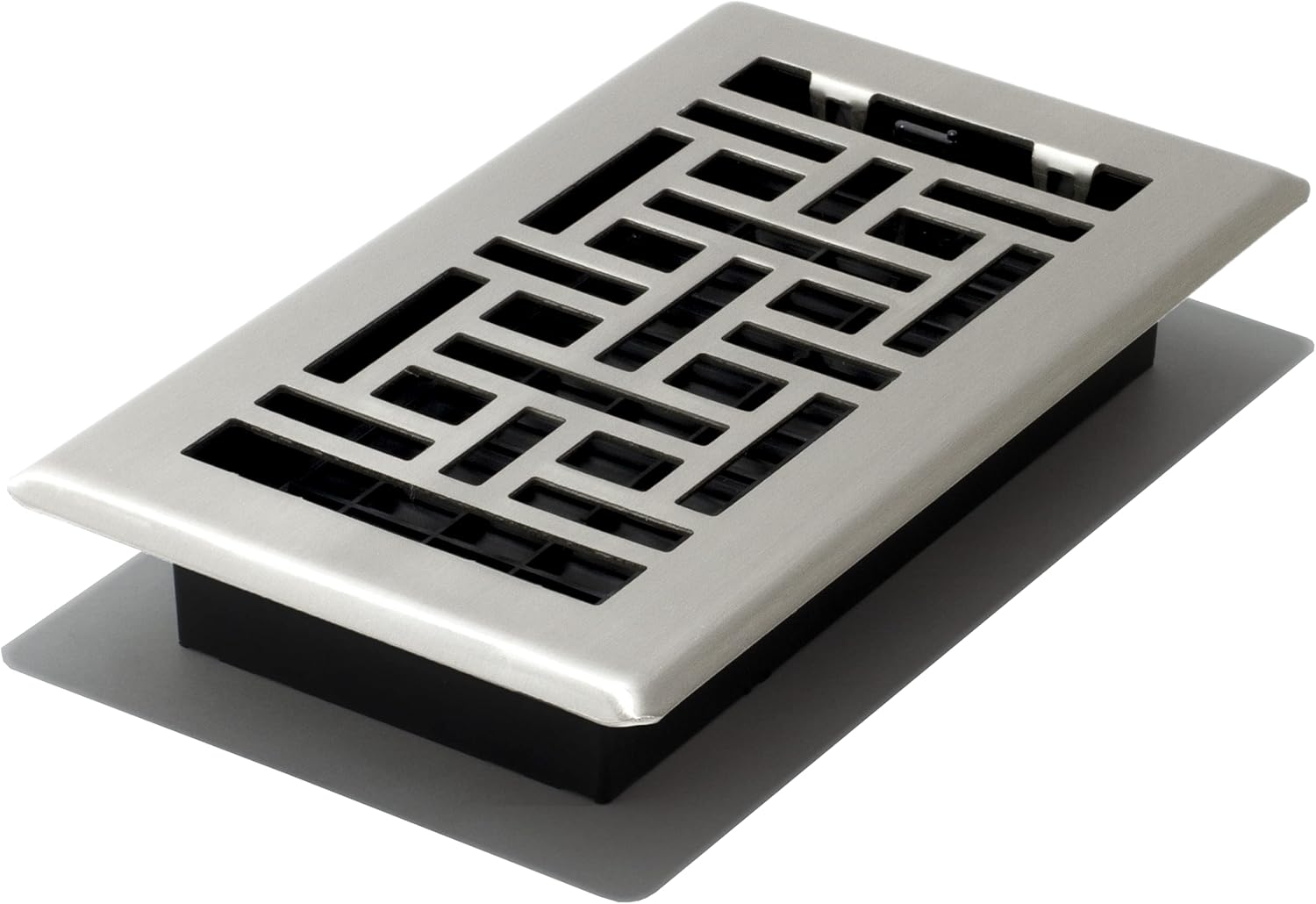 Registers, Grilles & Vents - Decor Grates AJH408-NKL Oriental Floor Register, 4x8 Inches, Brushed Nickel