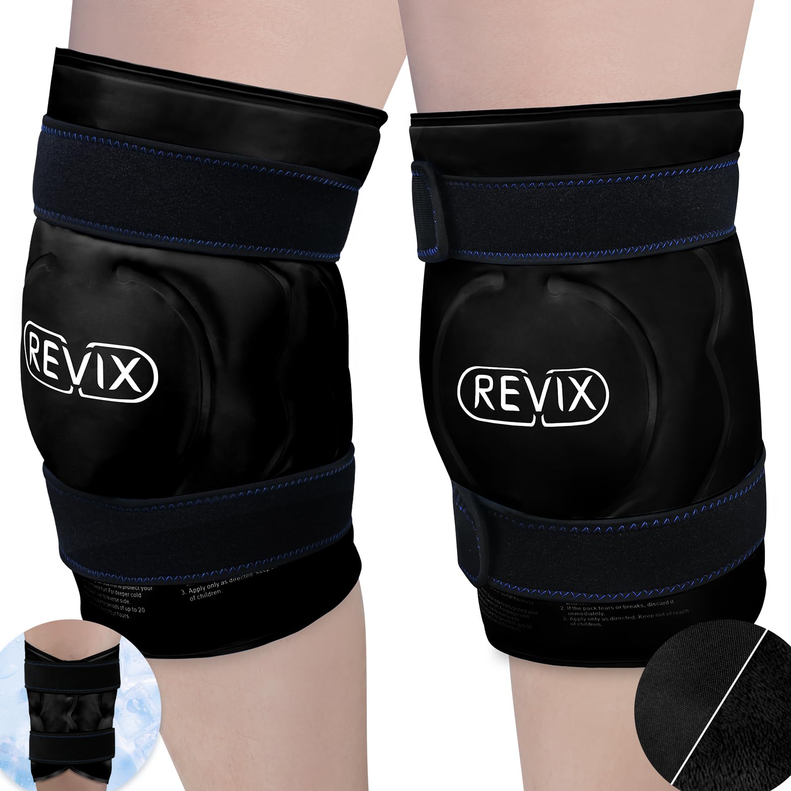 Photo 1 of REVIX 20" XXXL Large Gel Ice Pack for Knee, Knee Ice Pack Wrap Around Entire Knee for Post-Workout Recovery, Ease Knee Discomfort and Fatigue, Promote Flexibility and Mobility, 2 Packs